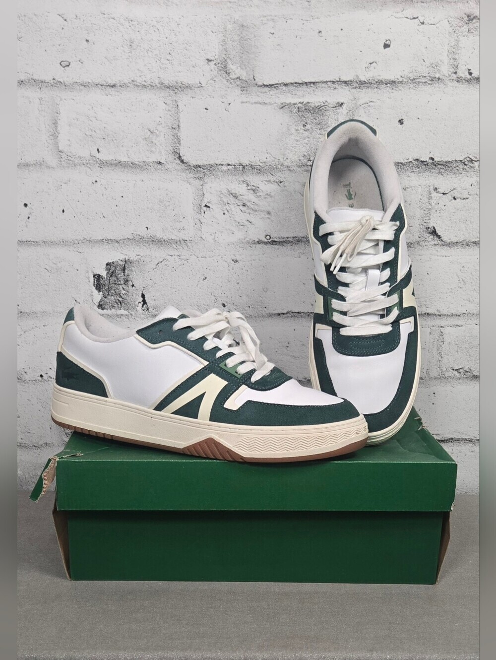 Lacoste Re Comfort Leather Sneakers Mens 10.5 Green White Casual Shoes